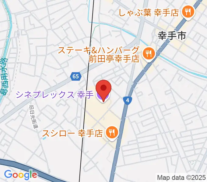シネプレックス幸手の地図