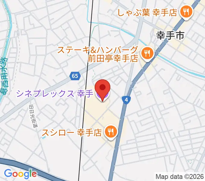 シネプレックス幸手の地図