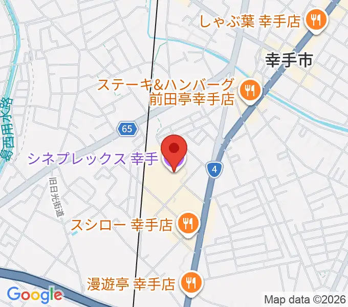 シネプレックス幸手の地図