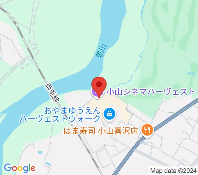 小山シネマハーヴェストの地図