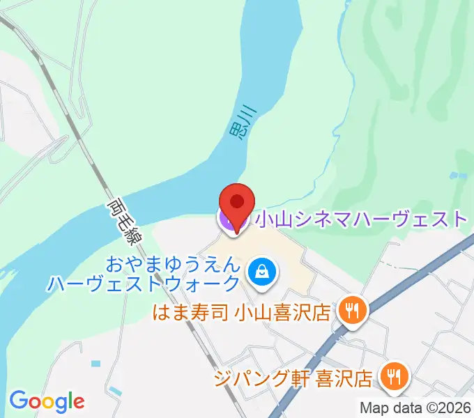 小山シネマハーヴェストの地図