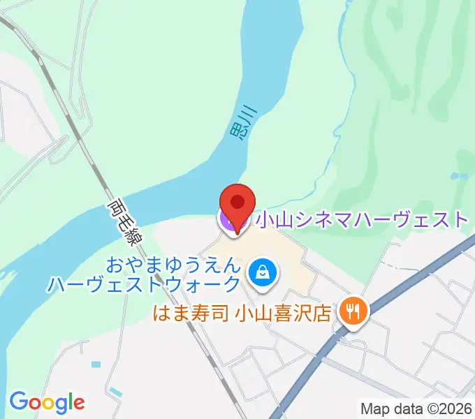 小山シネマハーヴェストの地図