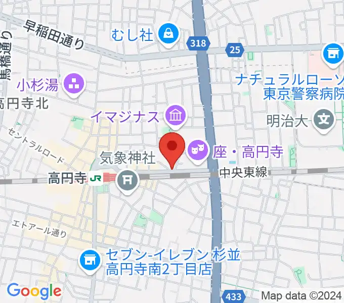 P.I.G.スタジオの地図