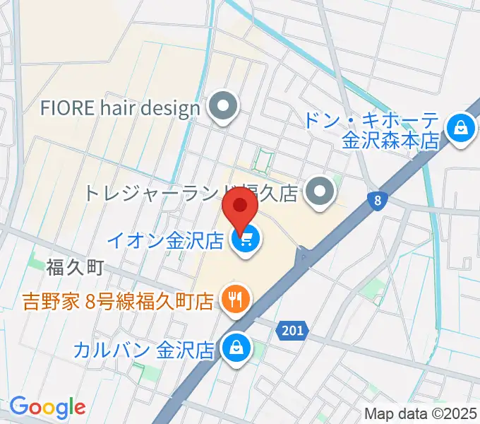 イオンシネマ金沢の地図