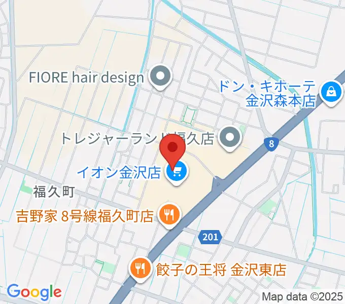 イオンシネマ金沢の地図