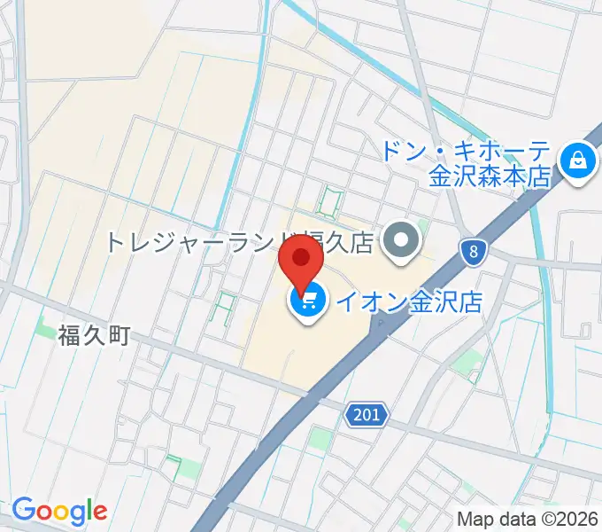 イオンシネマ金沢の地図
