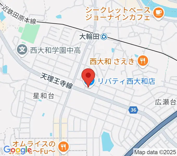 イオンシネマ西大和の地図