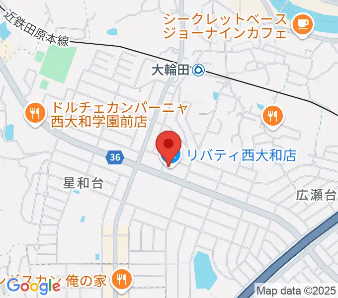 イオンシネマ西大和の地図