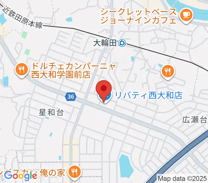 イオンシネマ西大和の地図