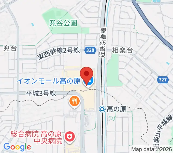 イオンシネマ高の原の地図