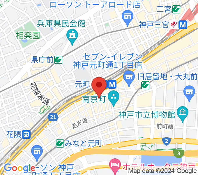 BASS ON TOPピアノスタジオ神戸元町店の場所