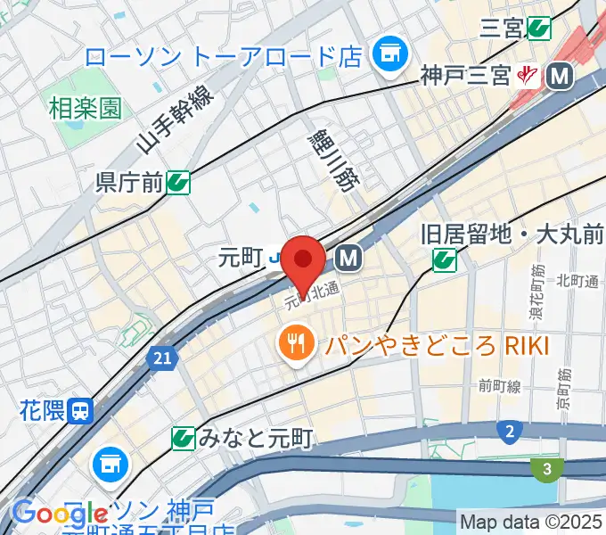 ベースオントップ神戸元町店の地図