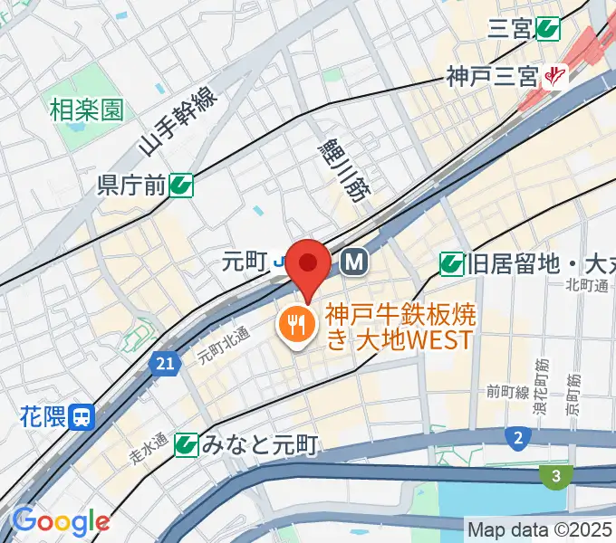 ベースオントップ神戸元町店の地図