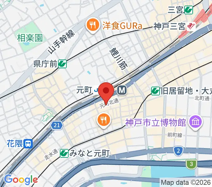 ベースオントップ神戸元町店の地図