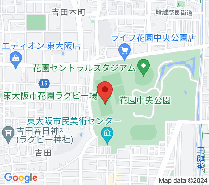 東大阪市花園ラグビー場の場所