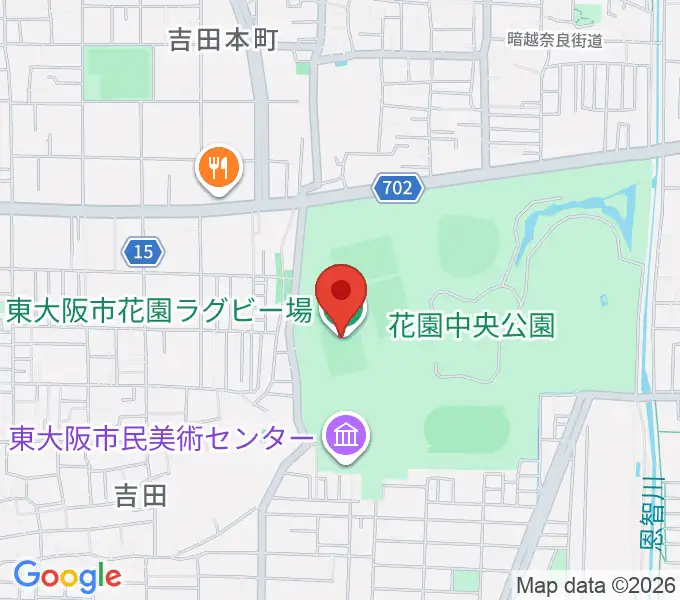 東大阪市花園ラグビー場の地図