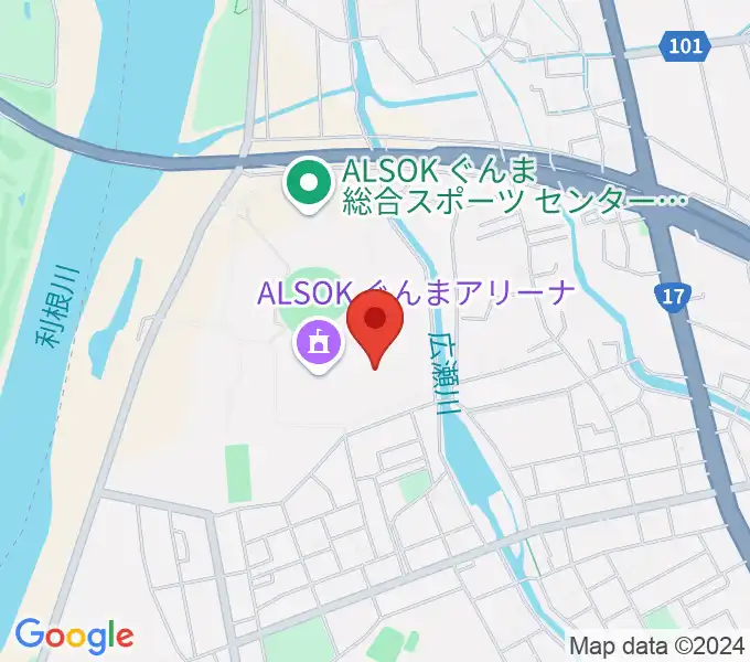 ALSOKぐんま武道館の地図