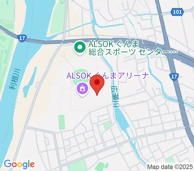 ALSOKぐんま武道館の地図