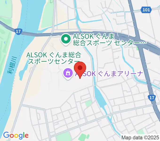 ALSOKぐんま武道館の地図
