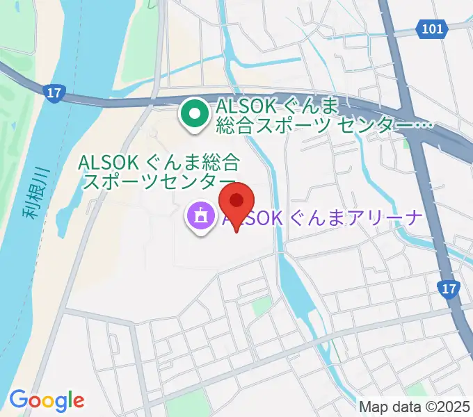 ALSOKぐんま武道館の地図
