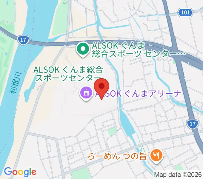 ALSOKぐんま武道館の地図