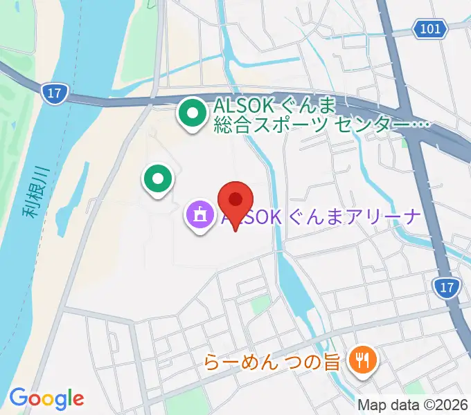 ALSOKぐんま武道館の地図