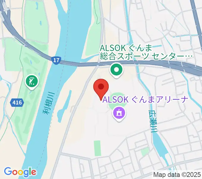 ALSOKぐんまアイスアリーナの地図