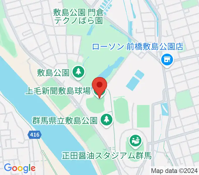 上毛新聞敷島球場の地図