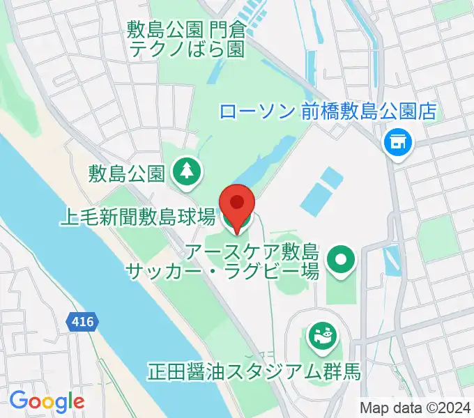 上毛新聞敷島球場の地図