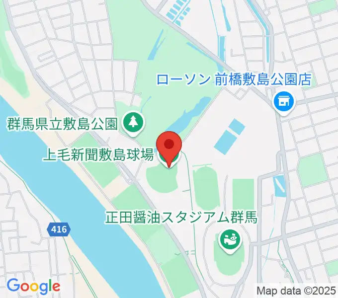 上毛新聞敷島球場の地図