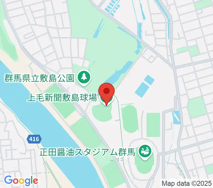 上毛新聞敷島球場の地図