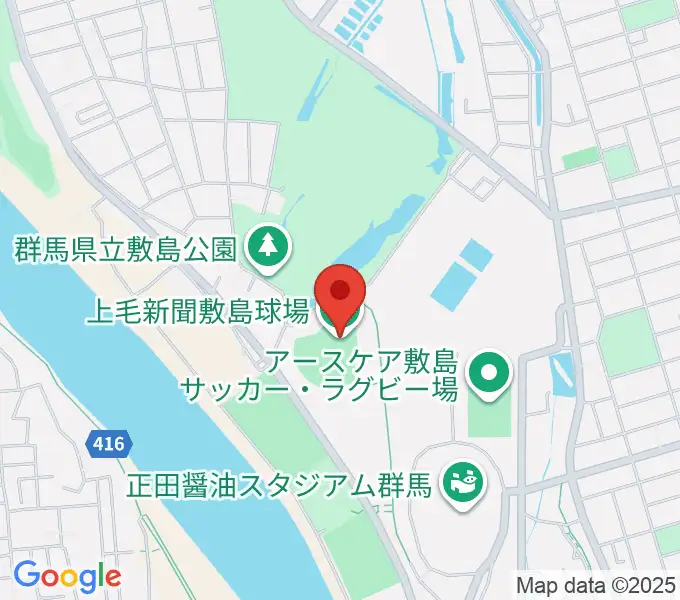 上毛新聞敷島球場の地図