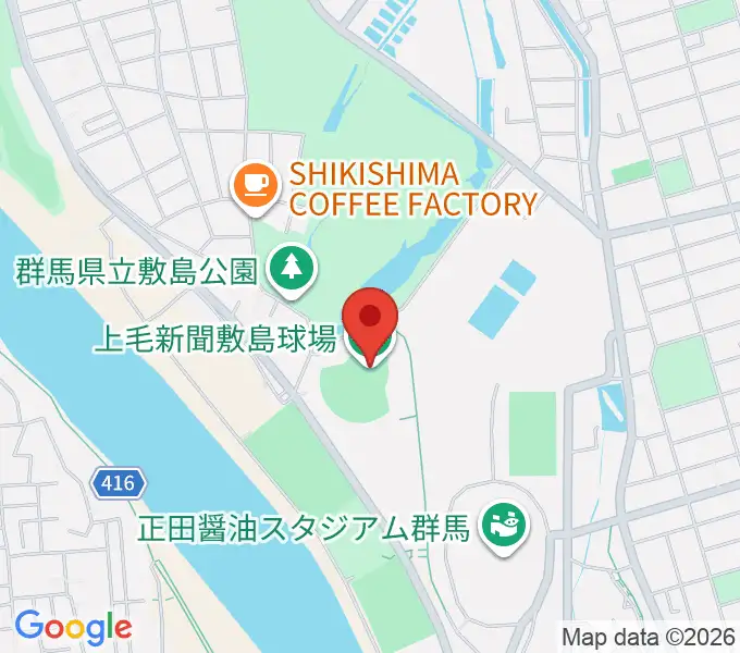 上毛新聞敷島球場の地図