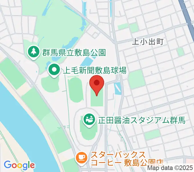 アースケア敷島サッカー・ラグビー場の地図
