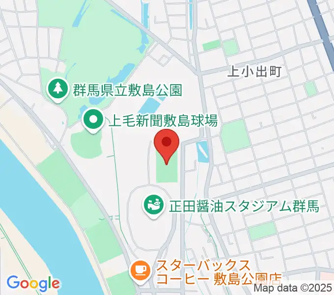 アースケア敷島サッカー・ラグビー場の地図