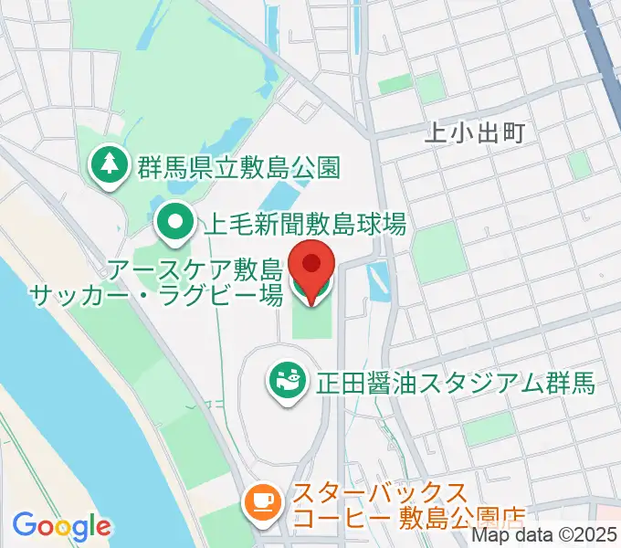 アースケア敷島サッカー・ラグビー場の地図