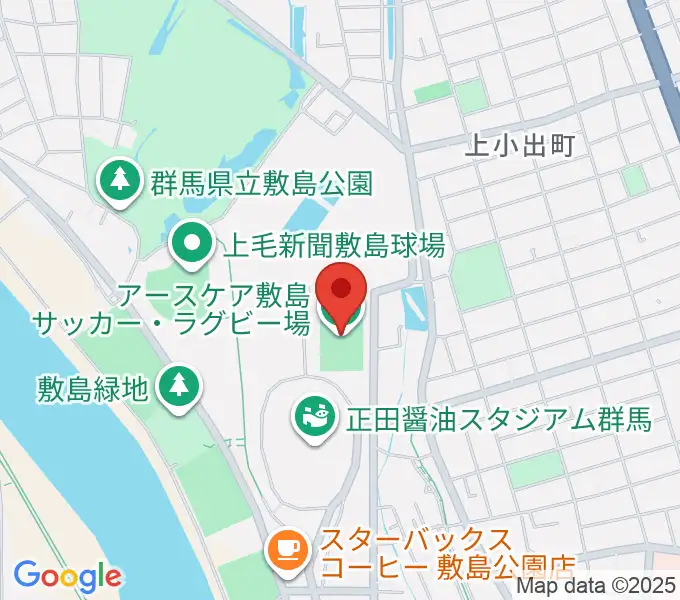 アースケア敷島サッカー・ラグビー場の地図