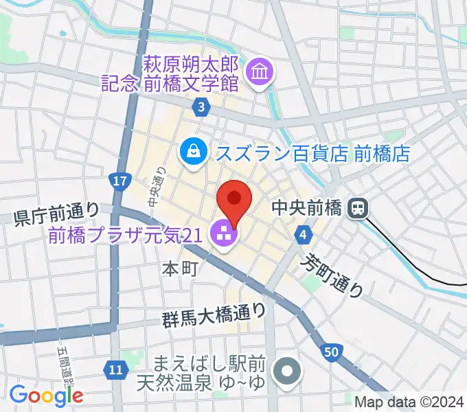 前橋シネマハウスの地図