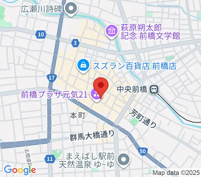 前橋シネマハウスの地図