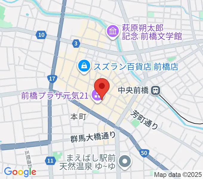 前橋シネマハウスの地図