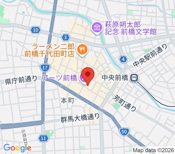 前橋シネマハウスの地図