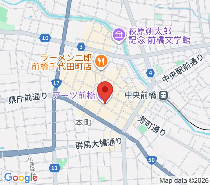 アーツ前橋の地図