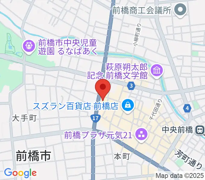 前橋アンティームの地図