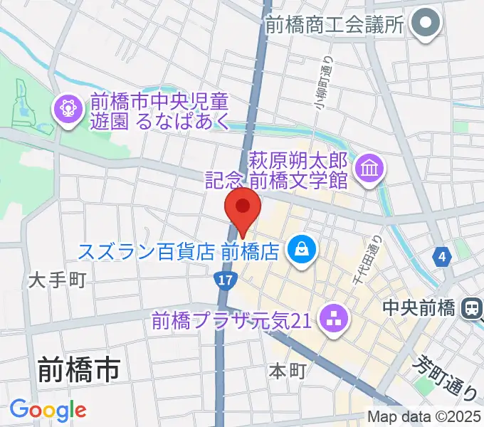 前橋アンティームの地図