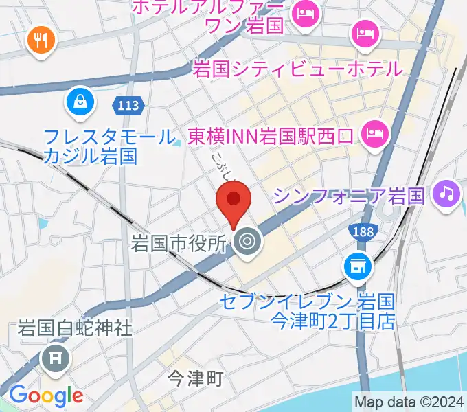 岩国市民文化会館の地図