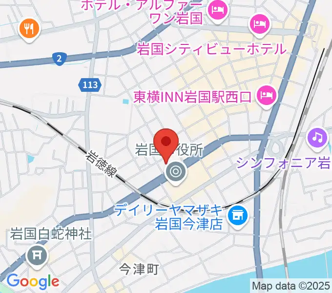 岩国市民文化会館の地図