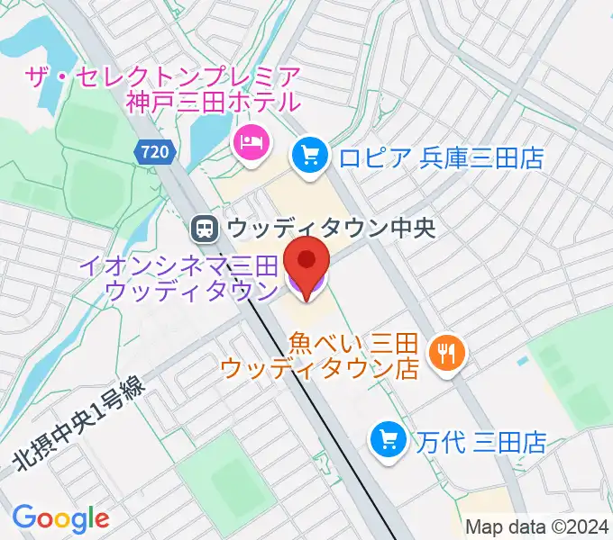 イオンシネマ三田ウッディタウンの地図