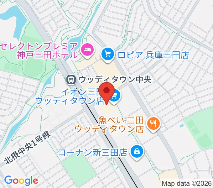 イオンシネマ三田ウッディタウンの地図