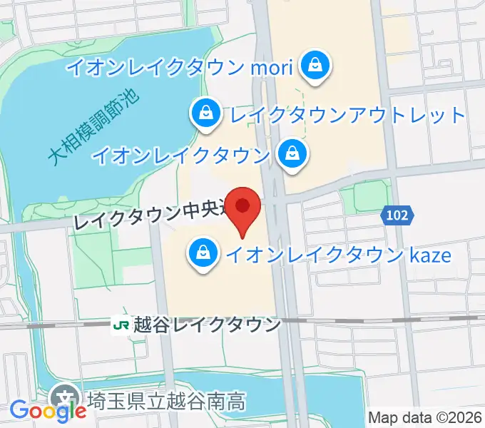 イオンシネマ越谷レイクタウンの地図
