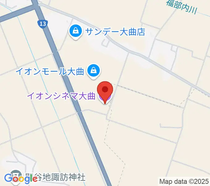 イオンシネマ大曲の地図